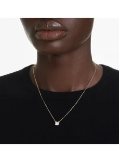 Pendentif Swarovski Stilla doré format carré
