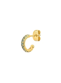 Piercing créole Agatha Pava tuquoise doré