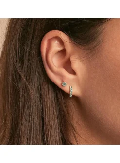 Piercing créole Agatha Pava tuquoise doré