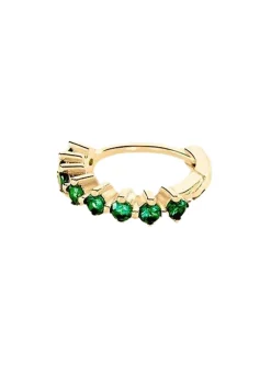 Piercing créole Agatha Radiante doré et vert