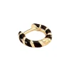 Piercing créole Agatha Sesha argent doré émail noir
