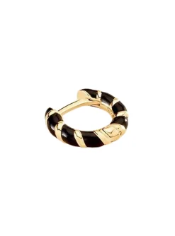 Piercing créole Agatha Sesha argent doré émail noir