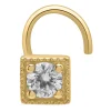 Piercing de nez carré or jaune 18 carats oxyde