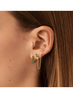 Piercing puce Agatha Astral chaîne argent doré