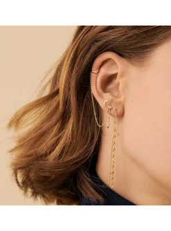 Piercing puce Agatha Miniluna argent doré