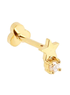 Piercing Zag Bijoux Winchester acier doré_x005f_x000D_étoile oxyde