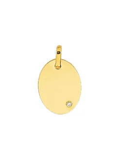 Plaque Brillaxis ovale or jaune 18 carats diamant