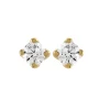 Puces diamants Brillaxis 4 griffes or 18 carats