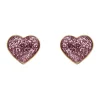 Puces d'oreilles Brillaxis coeur laque rose_x005f_x000D_or jaune 9 carats