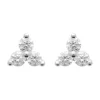 Puces d'oreilles Brillaxis argent rhodié 3 oxydes
