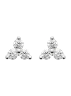 Puces d'oreilles Brillaxis argent rhodié 3 oxydes