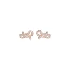 Puces d'oreilles Swarovski noeuds rosés