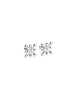 Puces d'oreilles Zag flocon empierré et boules acier