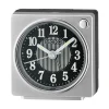 Réveil Seiko carré plastique gris métallisé