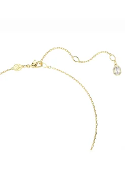 Sautoir en Y Swarovski Idyllia doré Fleur verte