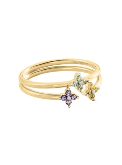 Set de 2 bagues Agatha Beloved argent doré oxydes