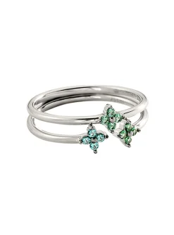 Set de 2 bagues Agatha Beloved argent oxydes