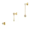 Set de 3 boucles d'oreilles Agatha Beloved blanc