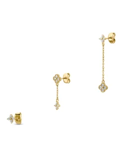 Set de 3 boucles d'oreilles Agatha Beloved blanc