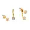 Set de 3 Boucles d'oreilles Zag Bijoux acier doré_x005f_x000D_sertisÂ–D:5mm