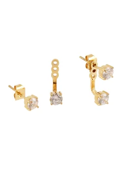 Set de 3 Boucles d'oreilles Zag Bijoux acier doré_x005f_x000D_sertisÂ–D:5mm