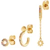 Set de 3 piercings Agatha Rainbow doré