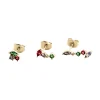 Set de trois piercings puces Agatha argent Amas doré