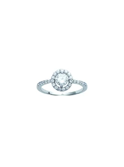 Solitaire accompagné argent zirconium