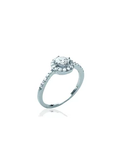 Solitaire accompagné argent zirconium