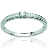 Solitaire accompagné Brillaxis en argent rhodié