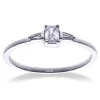 Solitaire accompagné or 18 carats diamants