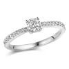 Solitaire accompagné or blanc 18 carats