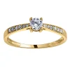 Solitaire accompagné or jaune 18 carats oxydes