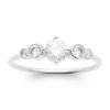 Solitaire acocmpagné Brillaxis argent et oxydes