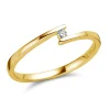Solitaire Brillaxis croisé or jaune diamant
