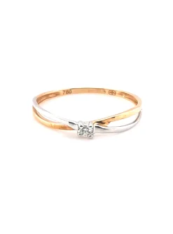 Solitaire Brillaxis diamant croisé or 750/1000