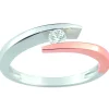Solitaire Brillaxis diamant or rose et blanc