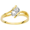 Solitaire Brillaxis forme ovale or jaune