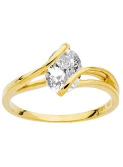 Solitaire Brillaxis forme ovale or jaune