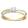 Solitaire Brillaxis or bicolore 9 carats oxyde