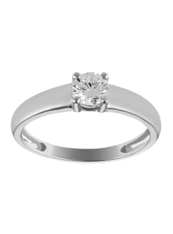 Solitaire Brillaxis or blanc 9 carats oxydes