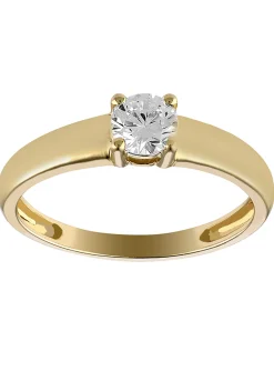 Solitaire Brillaxis or jaune 9 carats oxyde