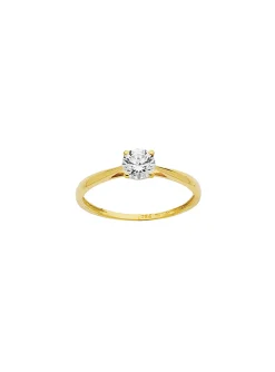 Solitaire Brillaxis or jaune 18 carats oxyde