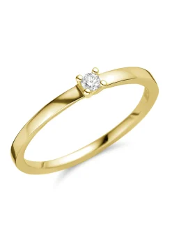 Solitaire Brillaxis or jaune 18 carats diamant 0.050