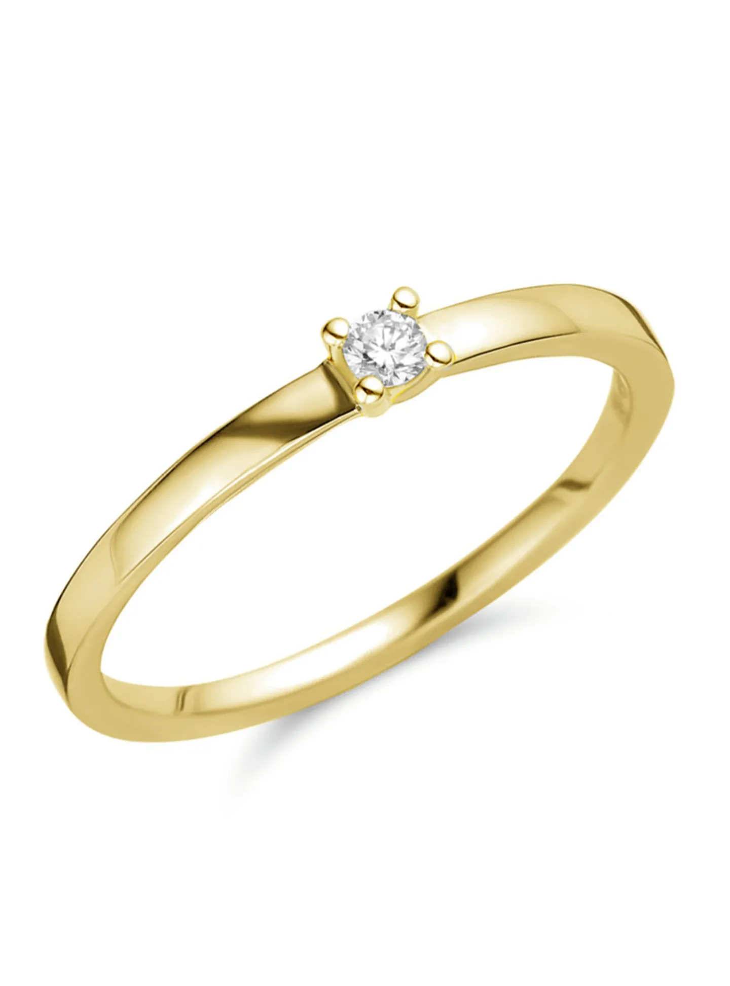 Solitaire Brillaxis or jaune 18 carats diamant 0.050