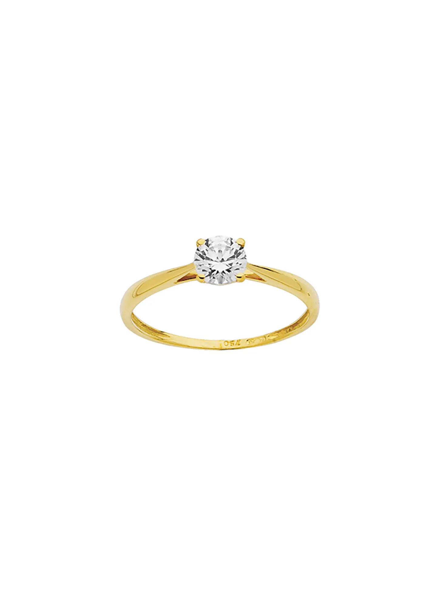 Solitaire Brillaxis or jaune 18 carats oxyde