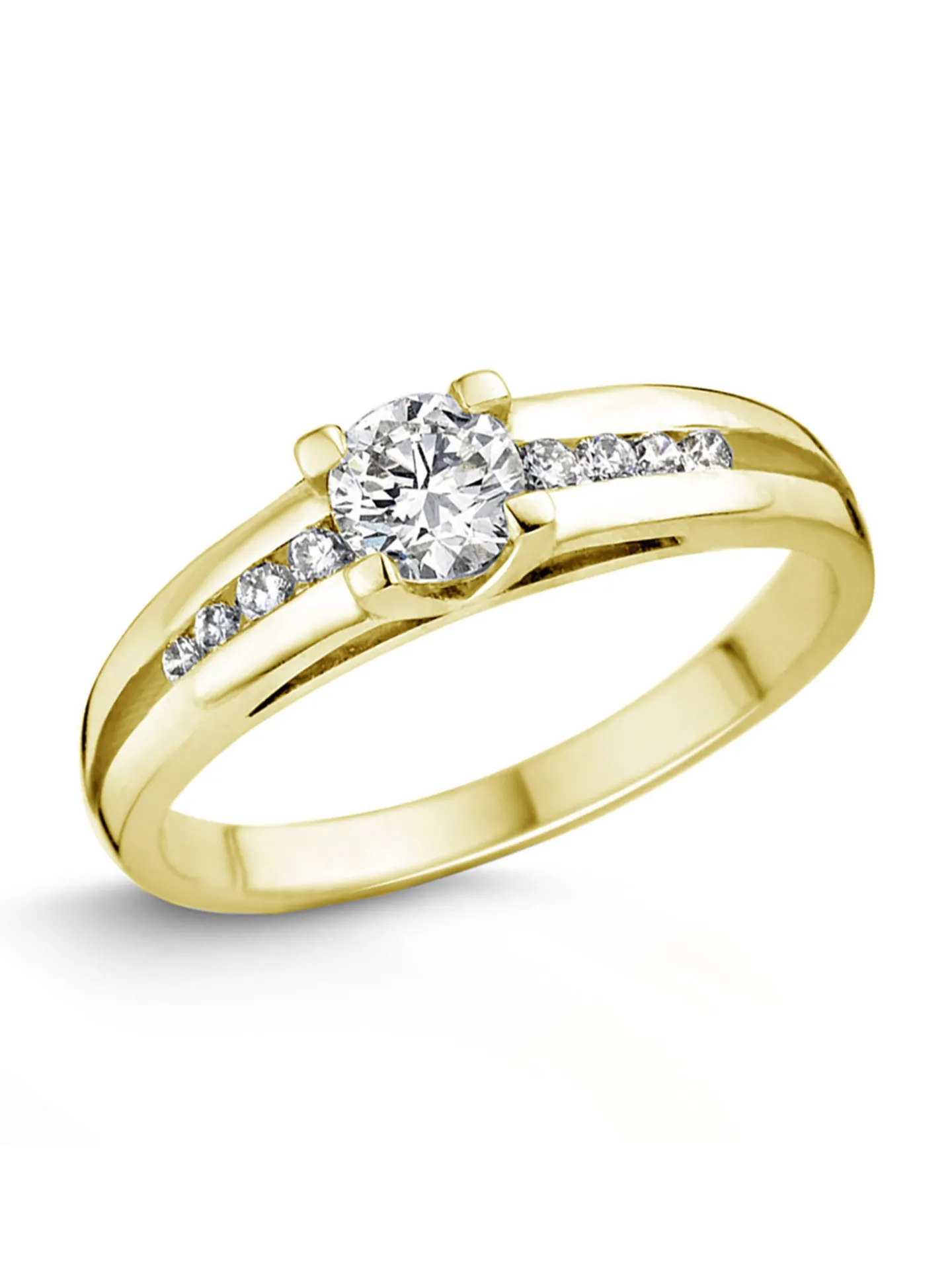 Solitaire diamant accompagné