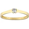 Solitaire diamant Brillaxis quatre griffes or jaune_x005f_x000D_0.15 ct