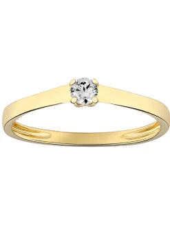 Solitaire diamant Brillaxis quatre griffes or jaune_x005f_x000D_0.15 ct