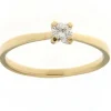 Solitaire diamant griffes plates